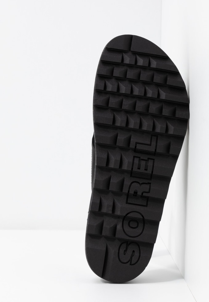 Schwarze Roaming Criss Cross Slide Pantoletten Sorel Schweiz