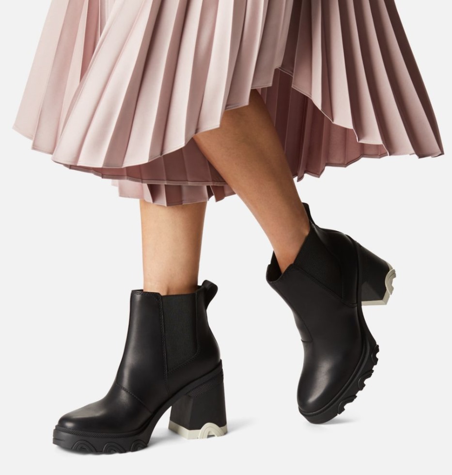 Schwarz-schwarz Sorel Schweiz Damen Brex Heel Chelsea Bootie