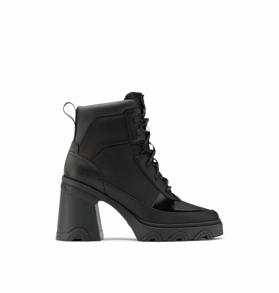 Black-chalk Damen Brex Heel Lace Boot Wasserdichter Lederregenstiefel Sorel Schweiz