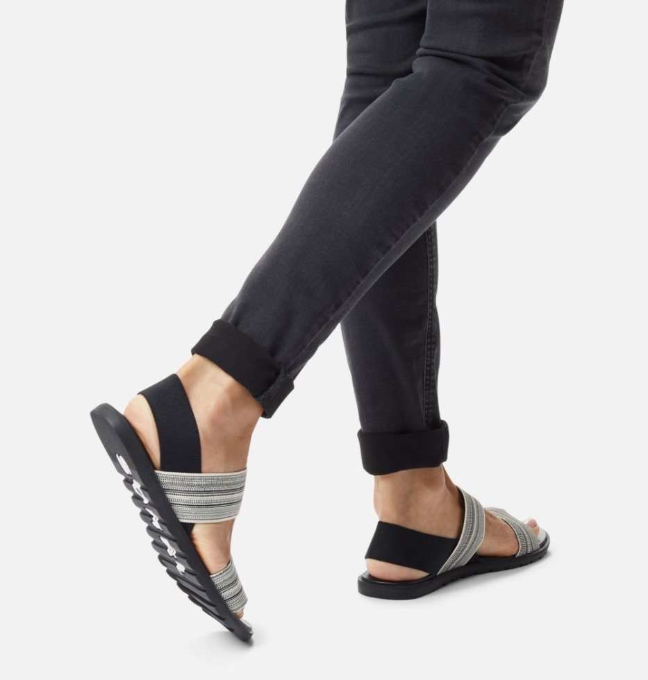 Black-chalk Ella Ii Damensandale Mit Zwei Riemen Sorel Schweiz