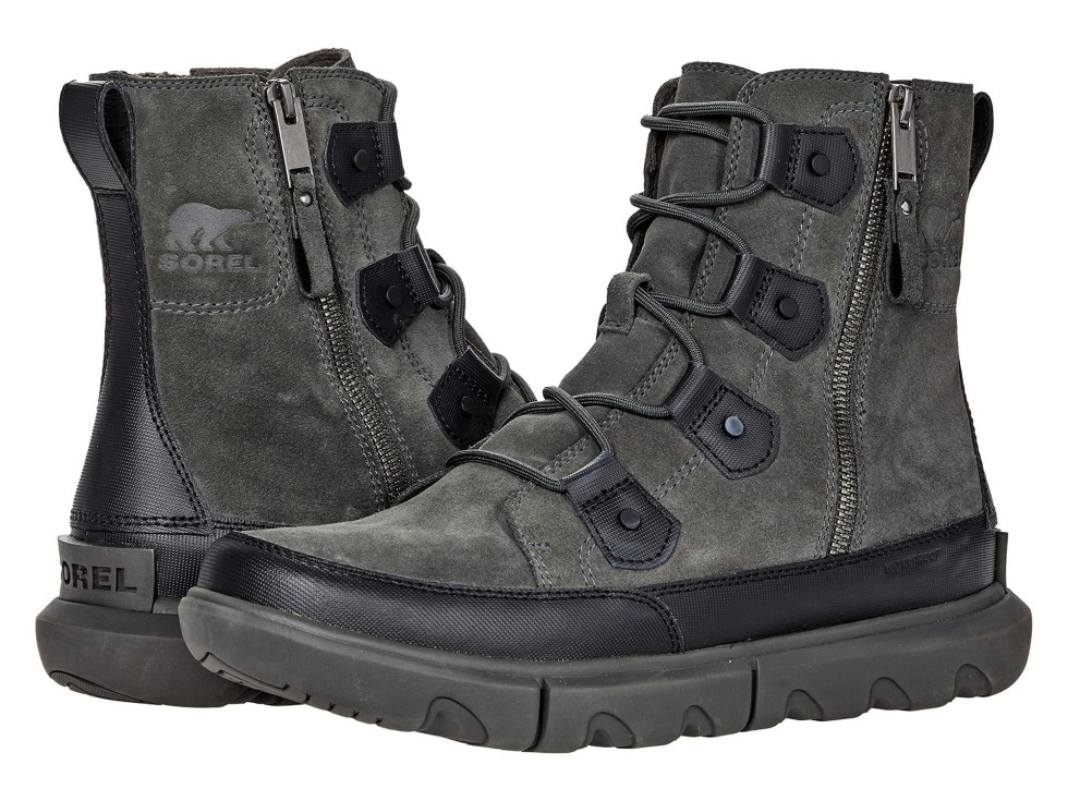 Black Jet Sorel Switzerland Explorer Boot Dual Zip Wasserdicht Schwarz/jet
