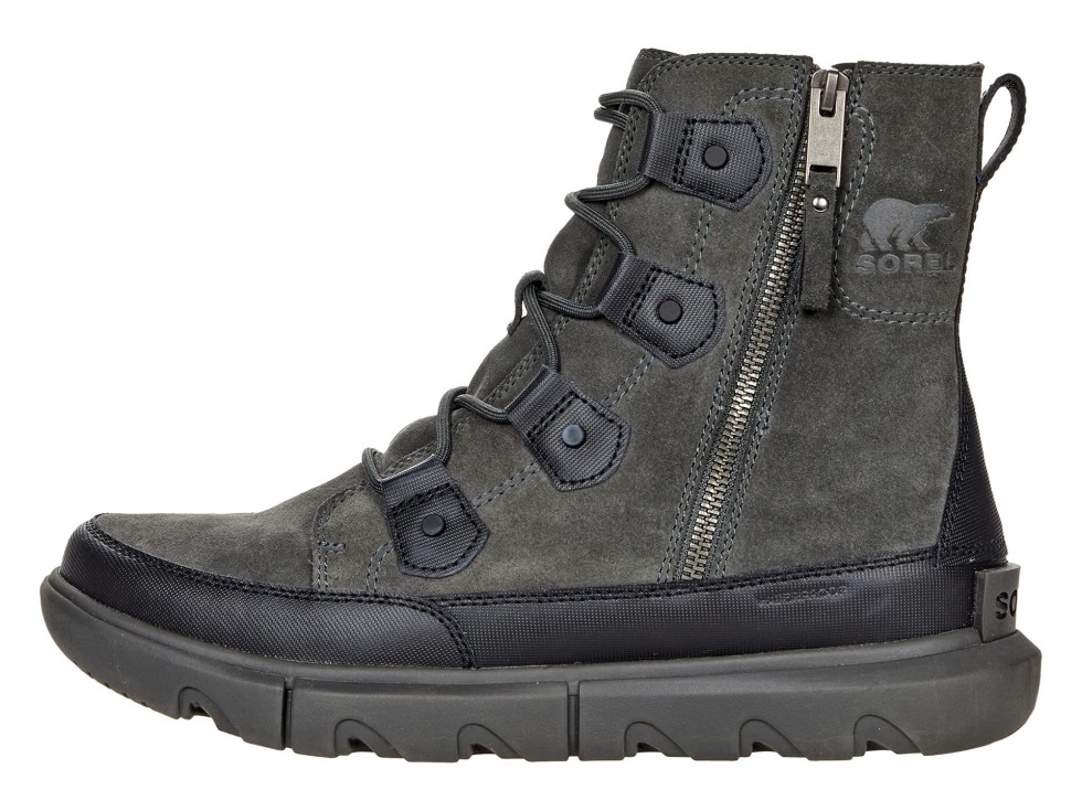 Black Jet Sorel Switzerland Explorer Boot Dual Zip Wasserdicht Schwarz/jet