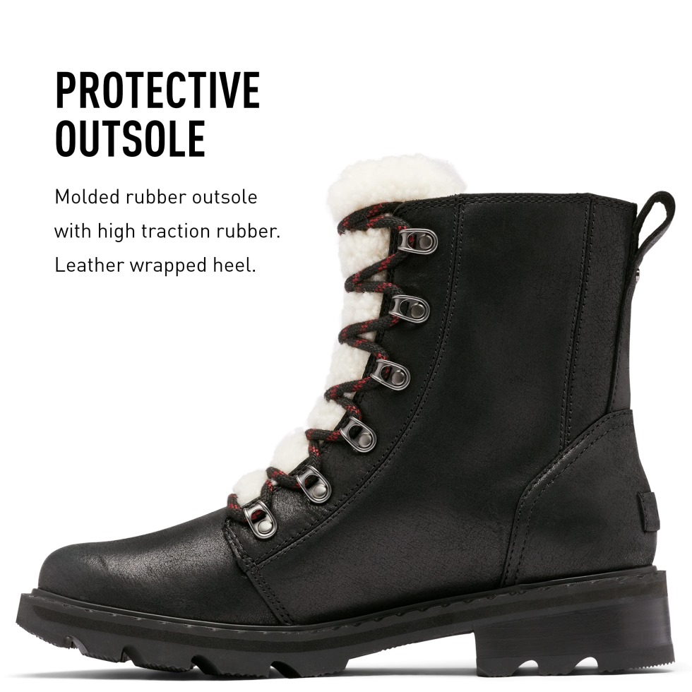 Schwarz Nachtaktiv Rot Lennox Regenstiefel Aus Spitze Wasserdichte Lederstiefel Für Damen Sorel Schweiz