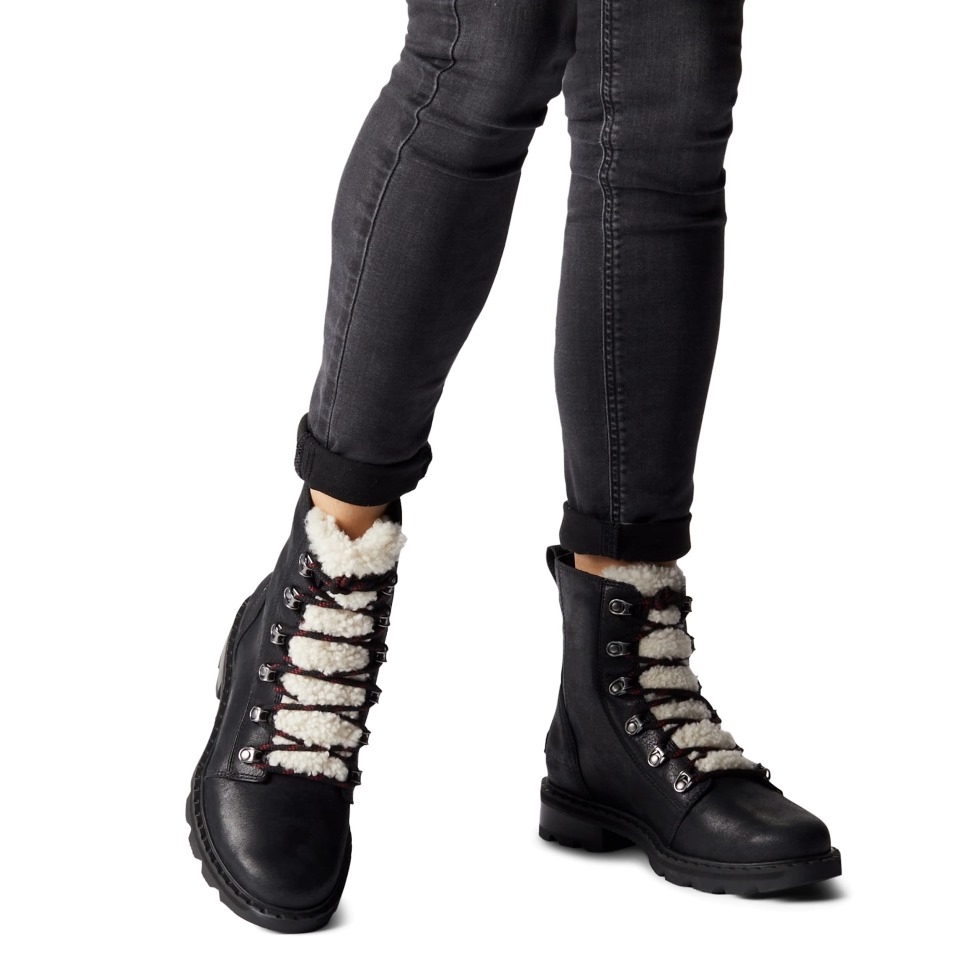 Schwarz Nachtaktiv Rot Lennox Regenstiefel Aus Spitze Wasserdichte Lederstiefel Für Damen Sorel Schweiz