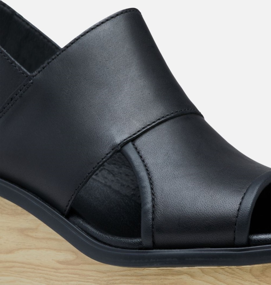 Schwarz-weiß Sorel Switzerland Joanie Iii Damen-slingback-keilsandale