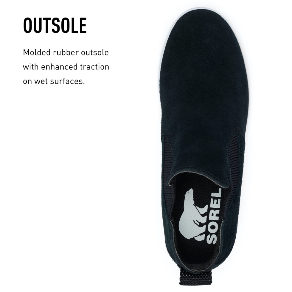 Schwarz Weiß Sorel Schweiz Frauen Out 'n About Slip-on Keilstiefel