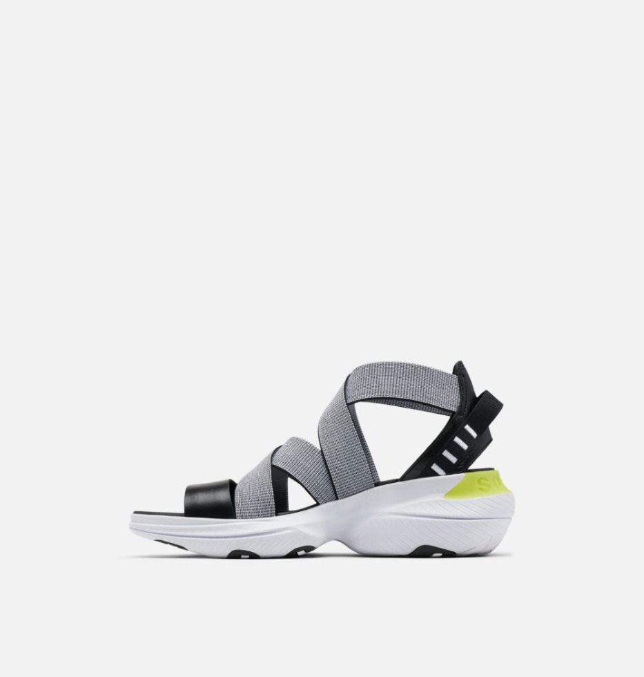 Schwarz-weiß Damen Explorer Blitz Sandale Mit Mehreren Riemchen Sorel Switzerland