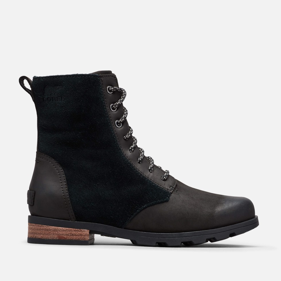 Schwarze Emelie Kurze Spitzenstiefel Aus Leder Für Damen Schwarz Sorel Schweiz