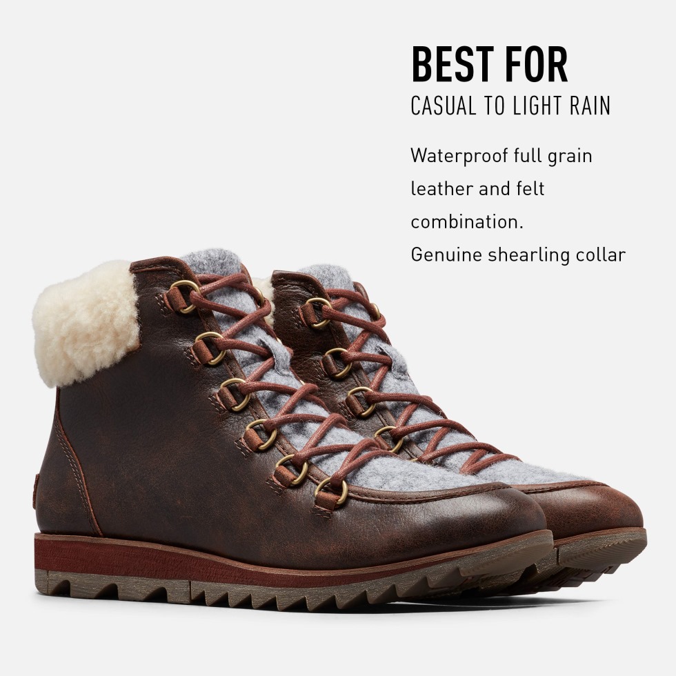 Brauner Burro Sorel Schweizer Harlow Spitze Gemütlicher Schneestiefel Für Damen