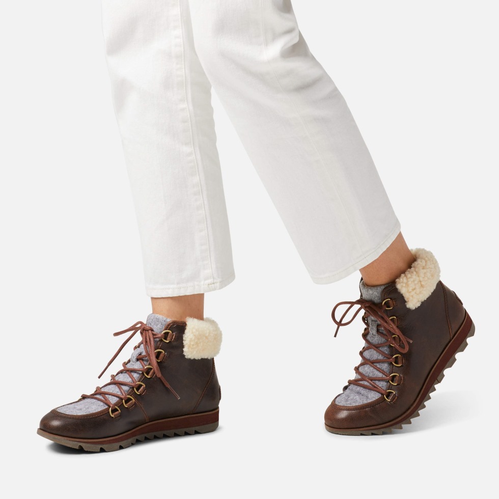 Brauner Burro Sorel Schweizer Harlow Spitze Gemütlicher Schneestiefel Für Damen