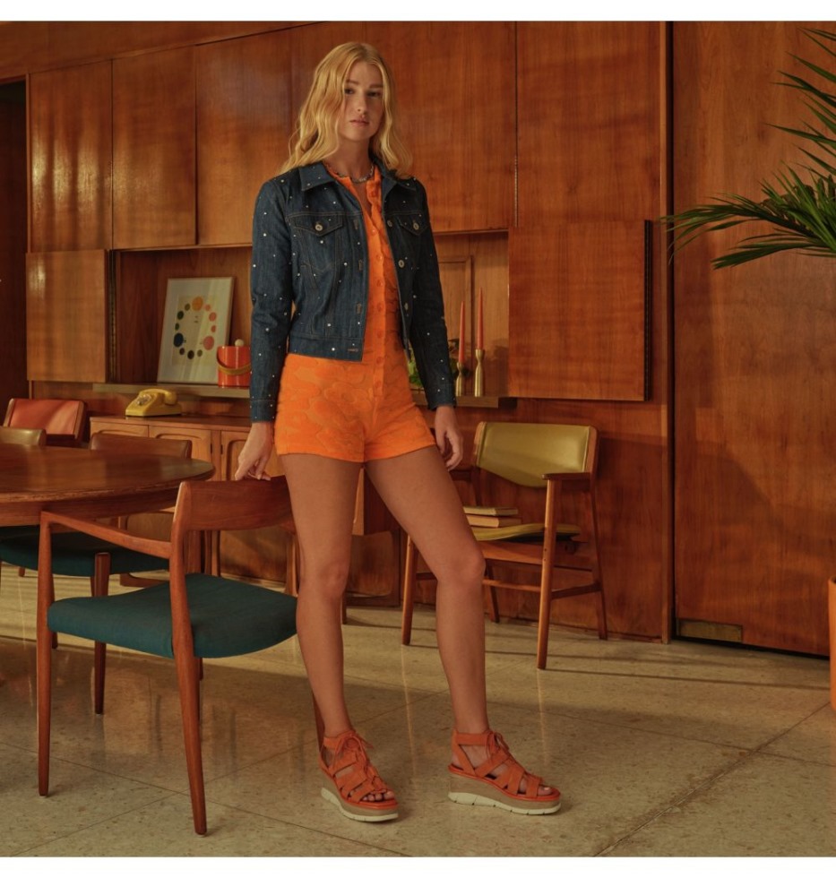 Desert Sun-chalk Sorel Switzerland Joanie Iii Damen-schnürsandale Mit Keilabsatz