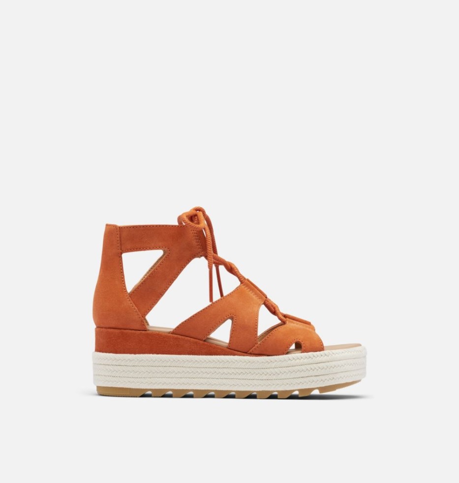 Desert Sun-gum 17 Sorel Switzerland Cameron Flache Keilsandale Aus Spitze Für Damen