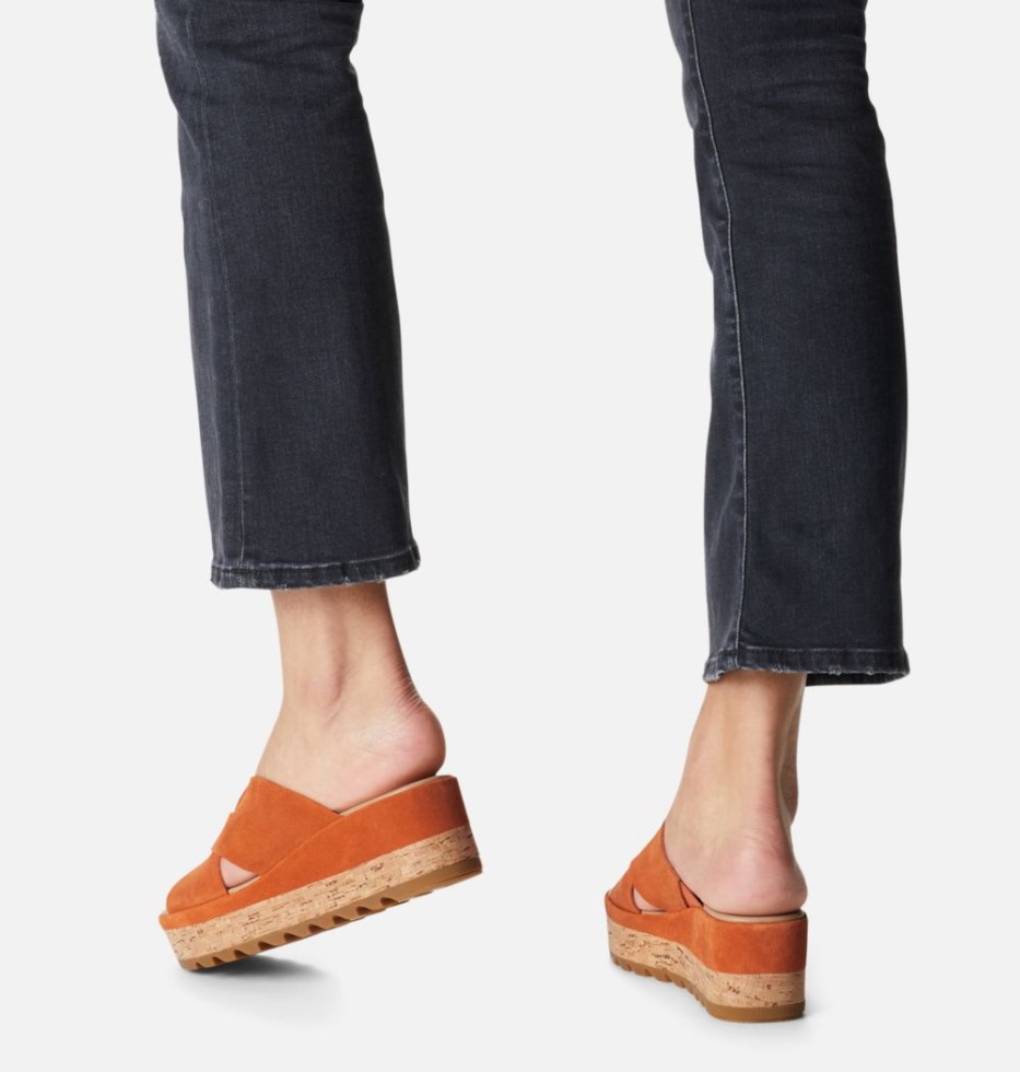 Desert Sun-gum 17 Sorel Switzerland Cameron Flache Mule-keilsandale Für Damen