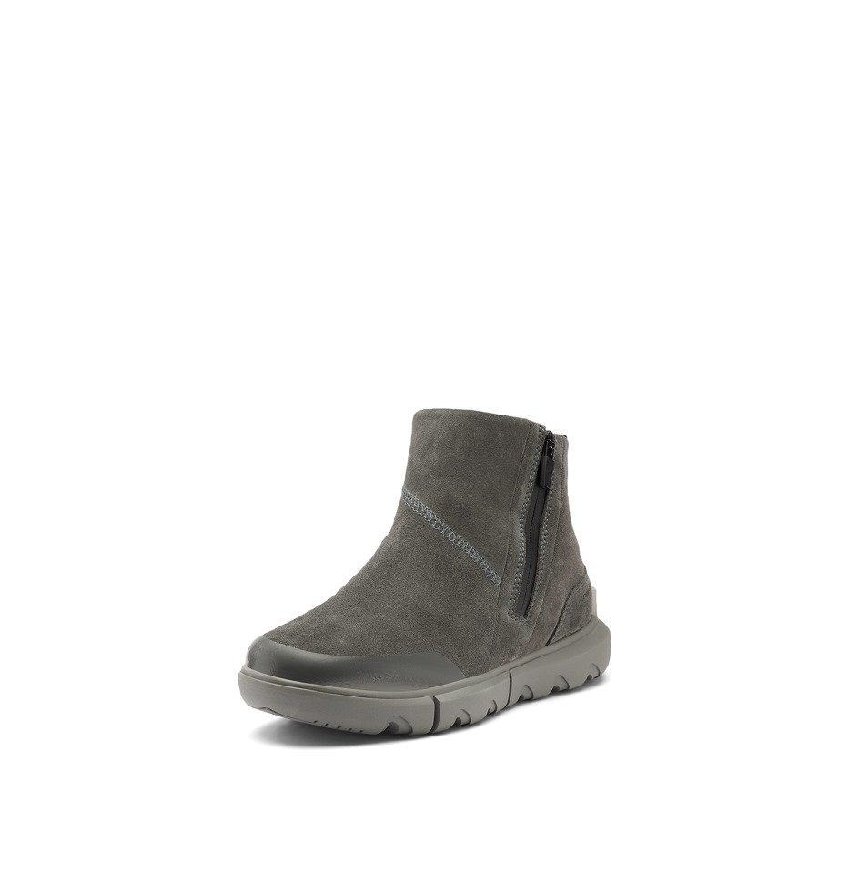 Grey Sorel Switzerland Explorer Ii Bootie Wasserdichte Winterstiefel Aus Leder