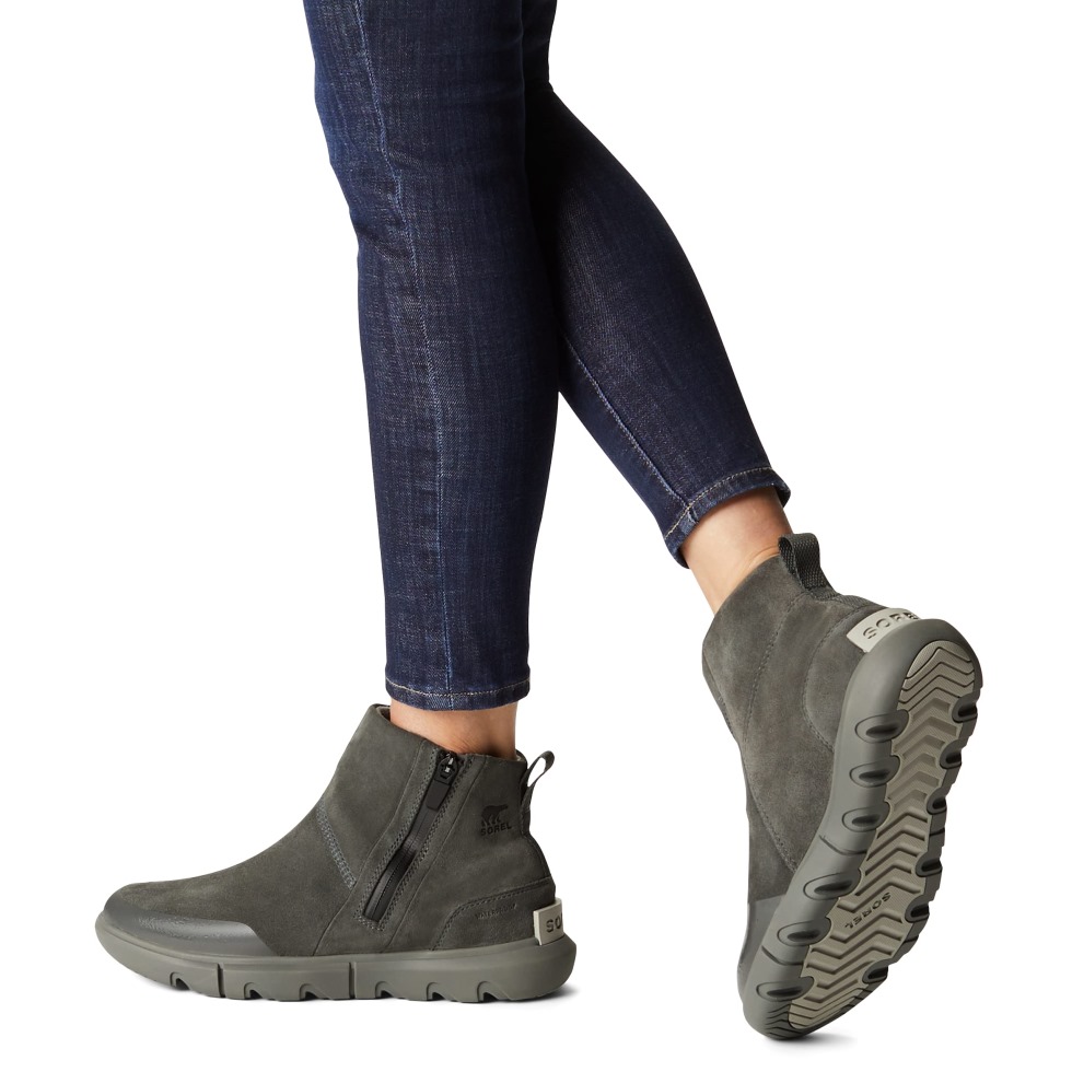 Grey Sorel Switzerland Explorer Ii Bootie Wasserdichte Winterstiefel Aus Leder