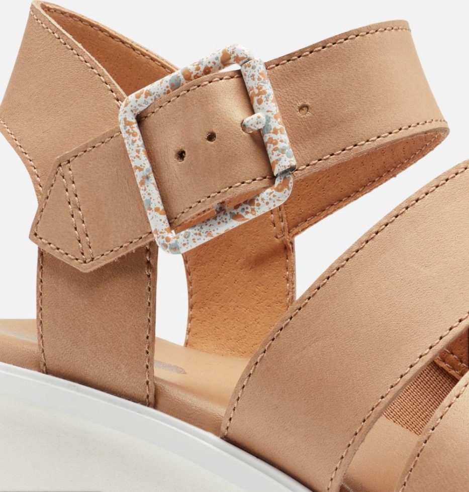 Honour Beige-Crushed Blue Sorel Schweiz Joanie III Keilsandale Mit Knöchelriemen Für Damen