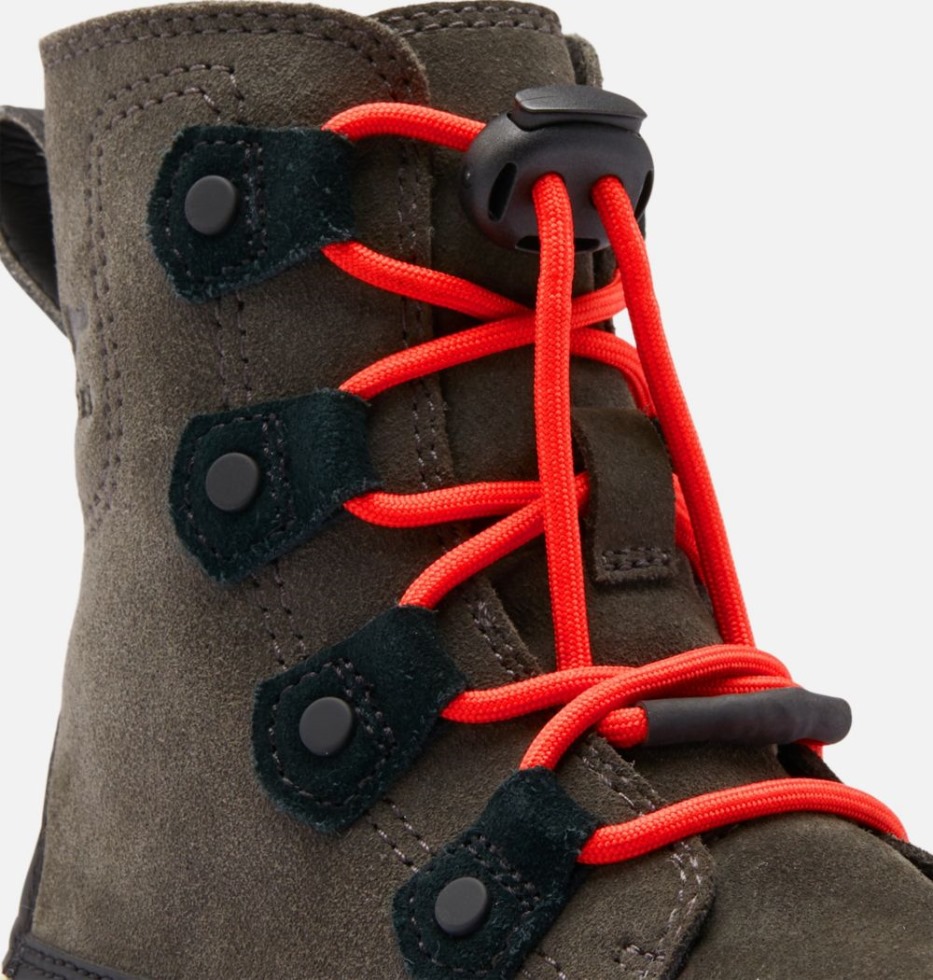 Tiefschwarzer Sorel Switzerland Explorer-Schnürstiefel Für Kinder