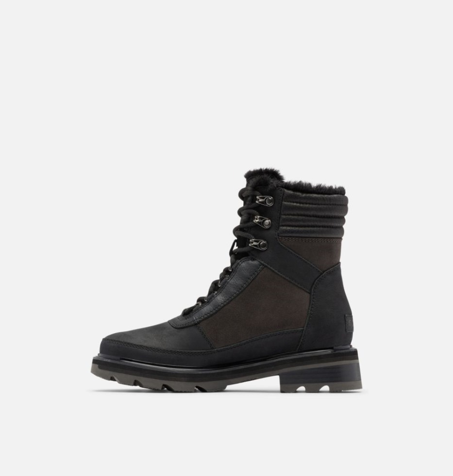 Pechschwarzer Lennox Lace Cosy Stkd Damenstiefel Sorel Schweiz