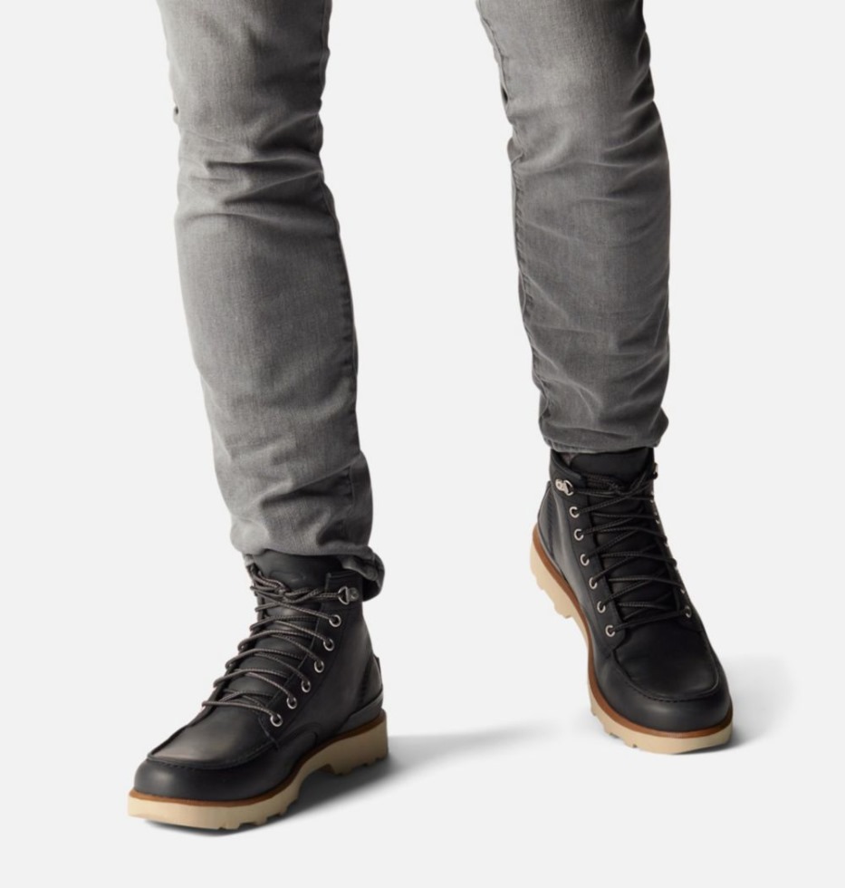 Herren Karibu Moc Stiefel Schwarz-haferflocken Sorel Schweiz