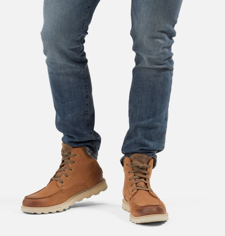 Herren Madson Ii Moc Toe Boots Samt Tan Sorel Schweiz