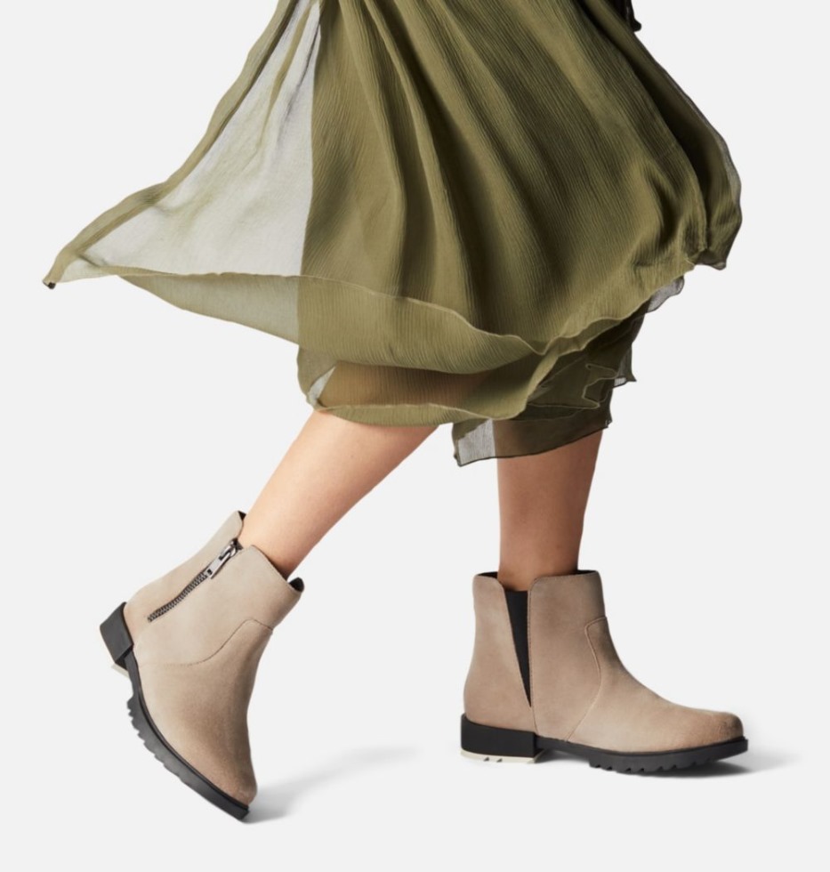 Omega Taupe-schwarz Sorel Schweiz Frauen Emelie Ii Zip Bootie