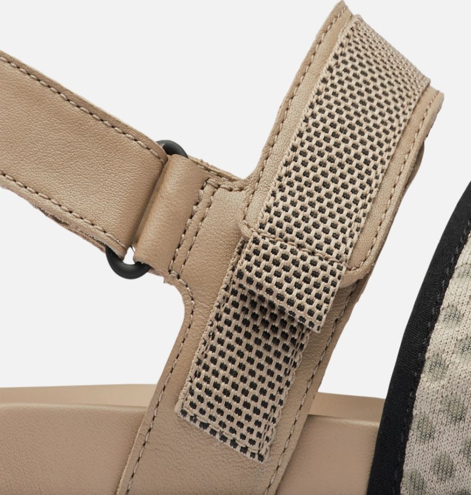 Omega Taupe-black Sorel Switzerland Roaming Decon Slingback Flache Sandale Für Damen