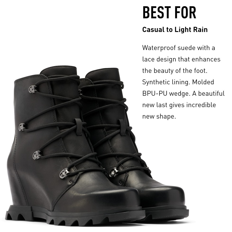 Steinbruchschwarze Joan Of Arctic Wedge Iii Schnürstiefel Für Damen Sorel Schweiz