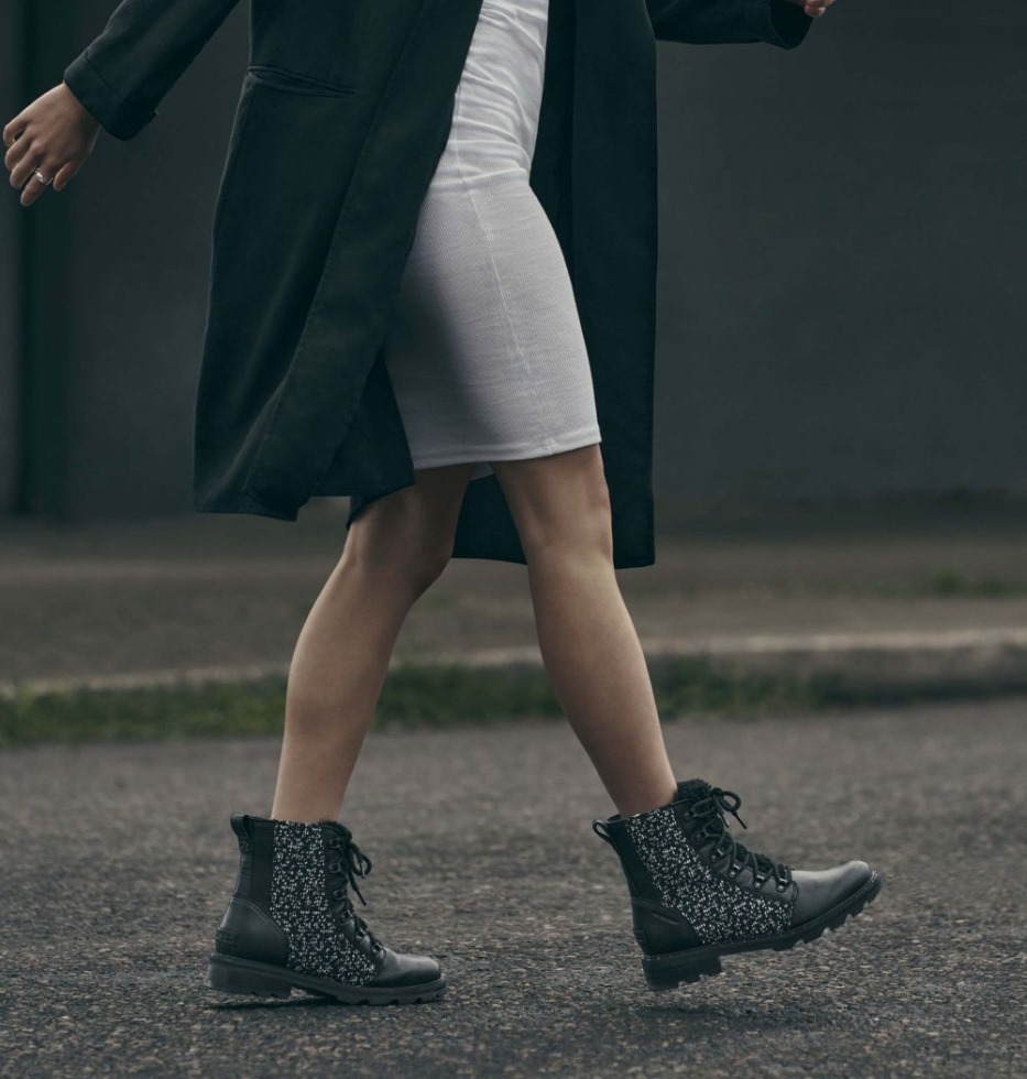 Sorel Switzerland Schwarz-schwarzer Kuscheliger Lennox-schnürstiefel Für Damen