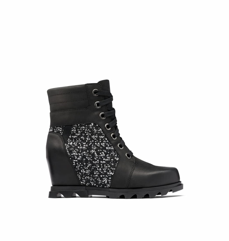 Sorel Black Sea Salt Joan Of Arctic Wedge Iii Lexie Boot Wasserdichte Lederkeilstiefel Für Damen