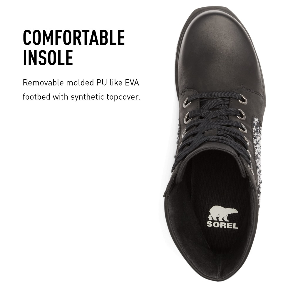 Sorel Black Sea Salt Joan Of Arctic Wedge Iii Lexie Boot Wasserdichte Lederkeilstiefel Für Damen