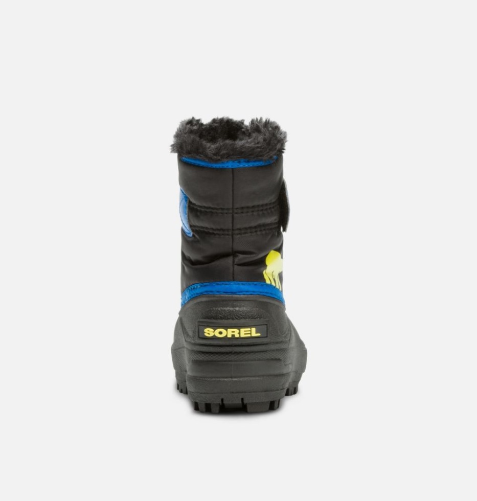 Sorel Switzerland Schwarz-superblauer Snow Commander Stiefel Für Kleinkinder
