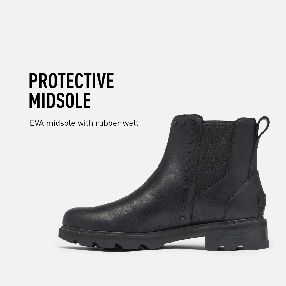 Sorel Switzerland Black Lennox Chelsea Stud Boots Für Damen Wasserdicht