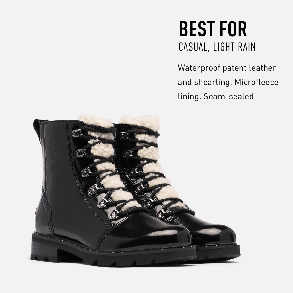 Sorel Switzerland Black Damen Lennox Lace Cosy Boot Regenwasserfest