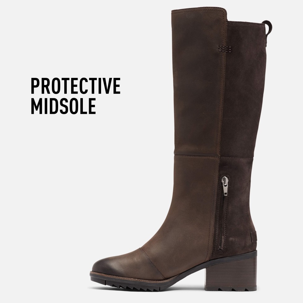 Sorel Switzerland Blackened Brown Cate Wasserfeste Damenstiefel Mit Hohem Absatz