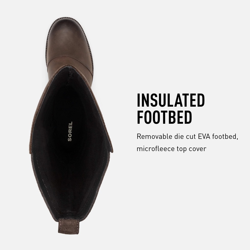 Sorel Switzerland Blackened Brown Cate Wasserfeste Damenstiefel Mit Hohem Absatz