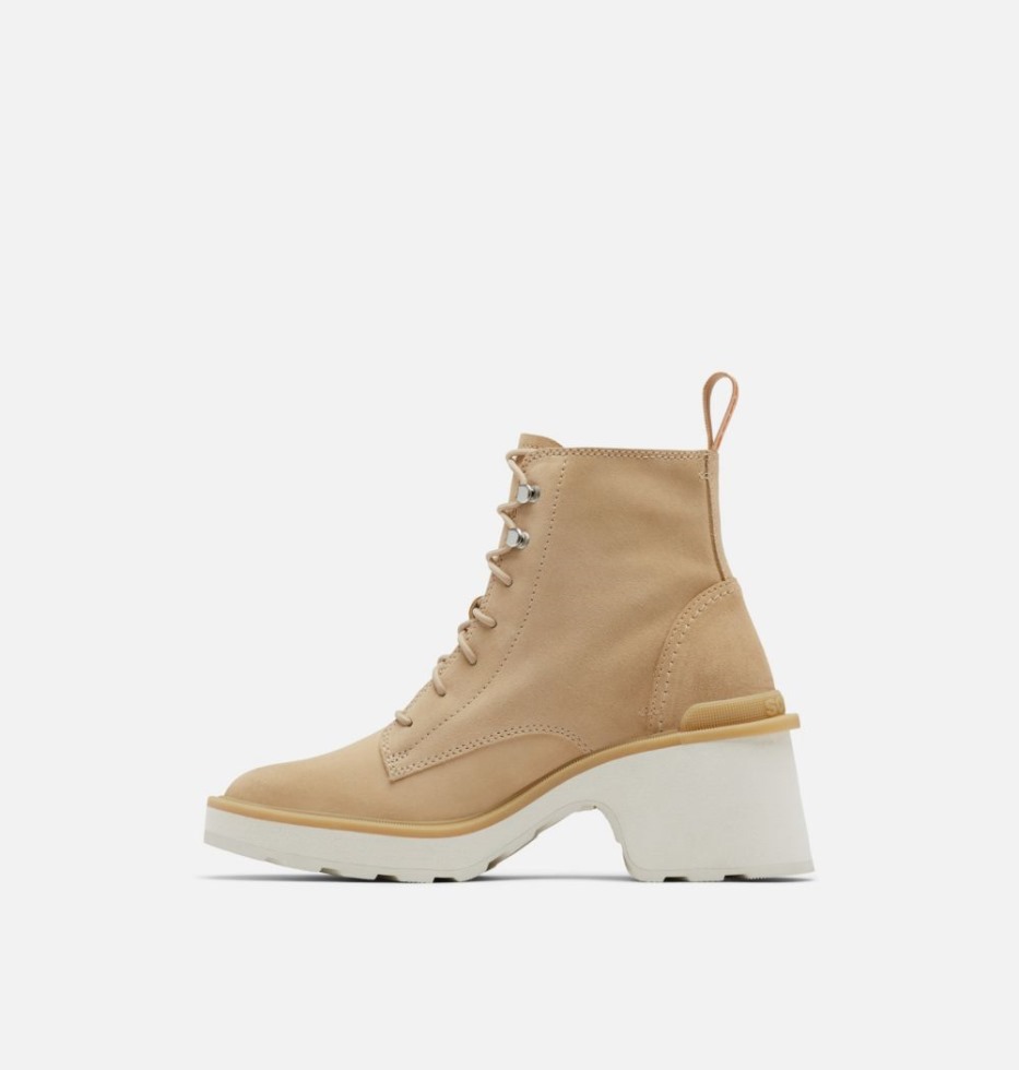 Sorel Switzerland Keramisch-kreide Damenstiefel Mit Hoher Linie Und Spitze Und Absatz