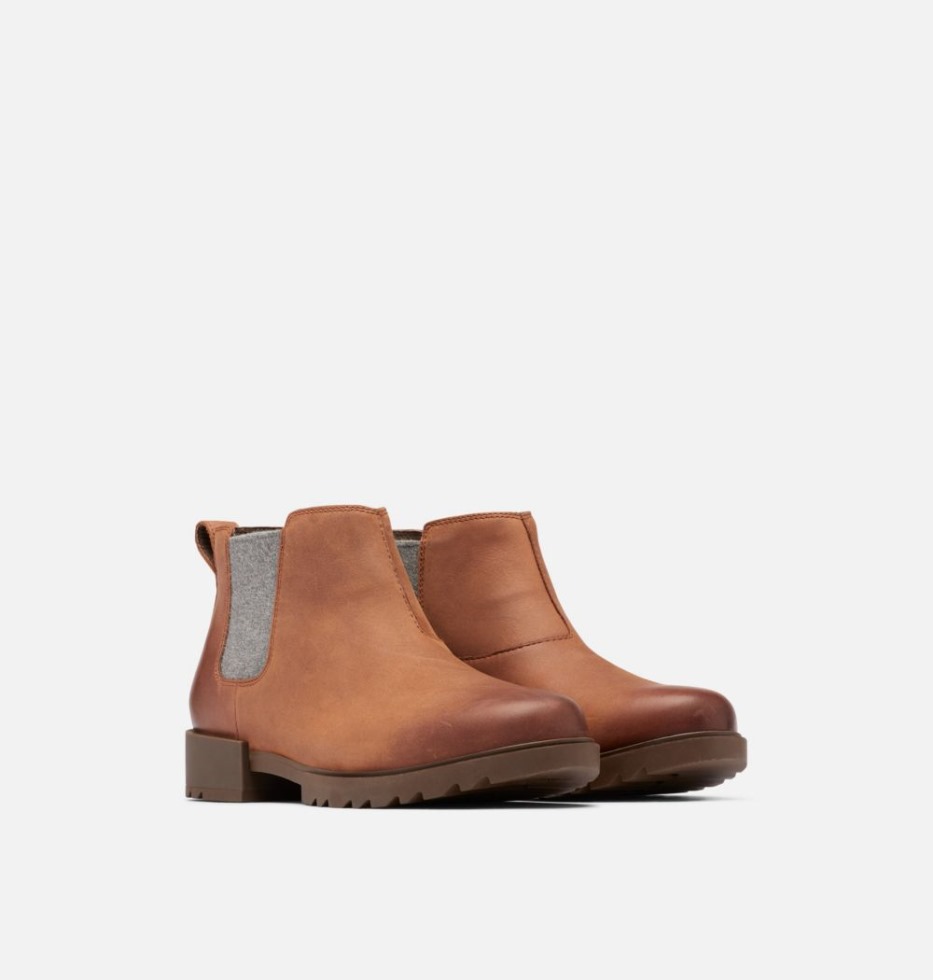 Sorel Switzerland Emelie II Chelsea Bootie Für Damen In Dark Amber-Tobacco