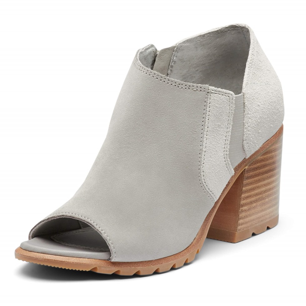 Sorel Switzerland Dove Damen Nadia Ankle Bootie Leder Offene Ankle Boot Mit Block