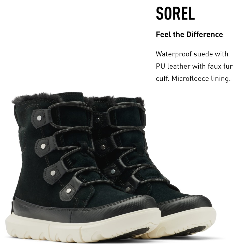 Sorel Switzerland Explorer Ii Joan Faux Fur Stiefeletten Schwarz/grau