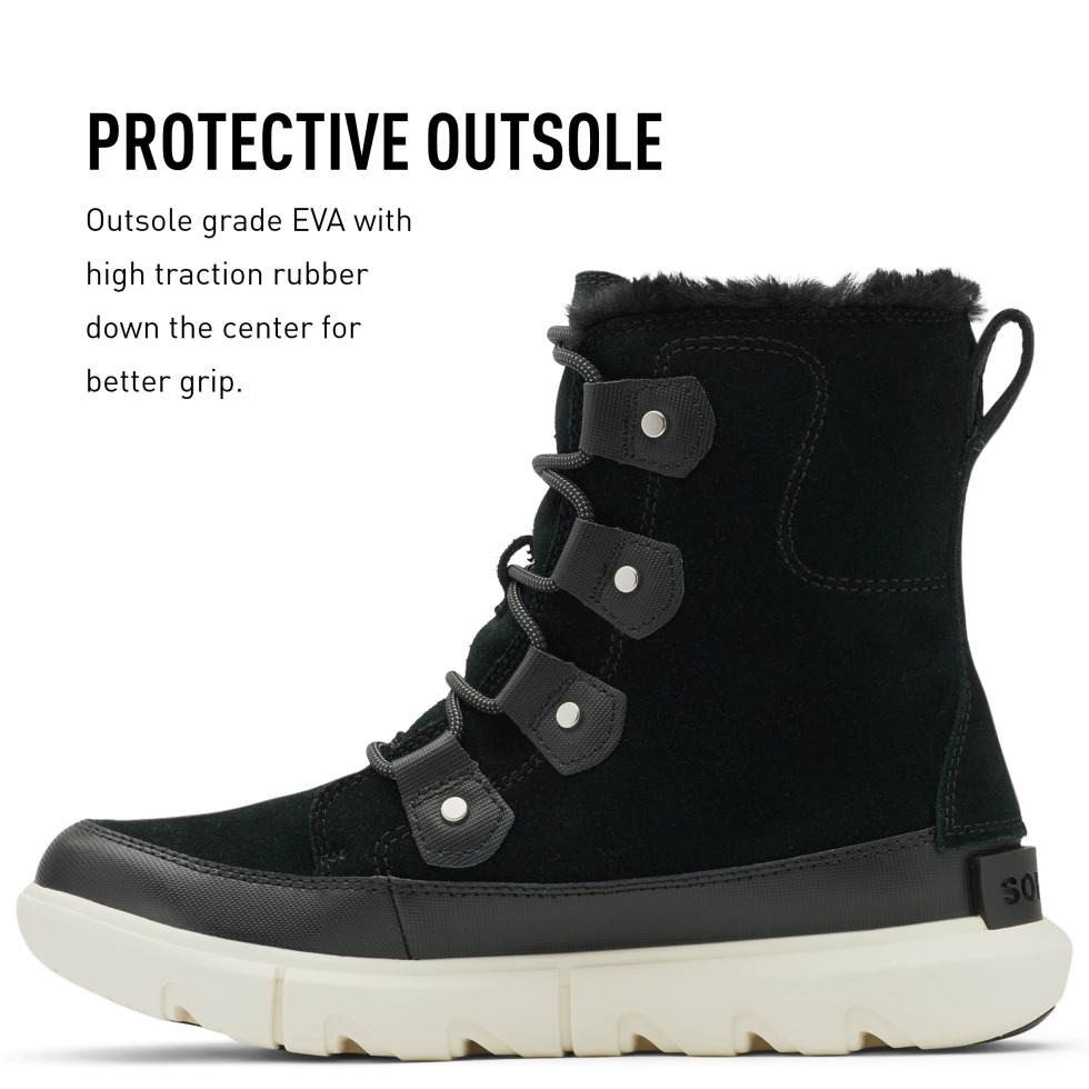 Sorel Switzerland Explorer Ii Joan Faux Fur Stiefeletten Schwarz/grau