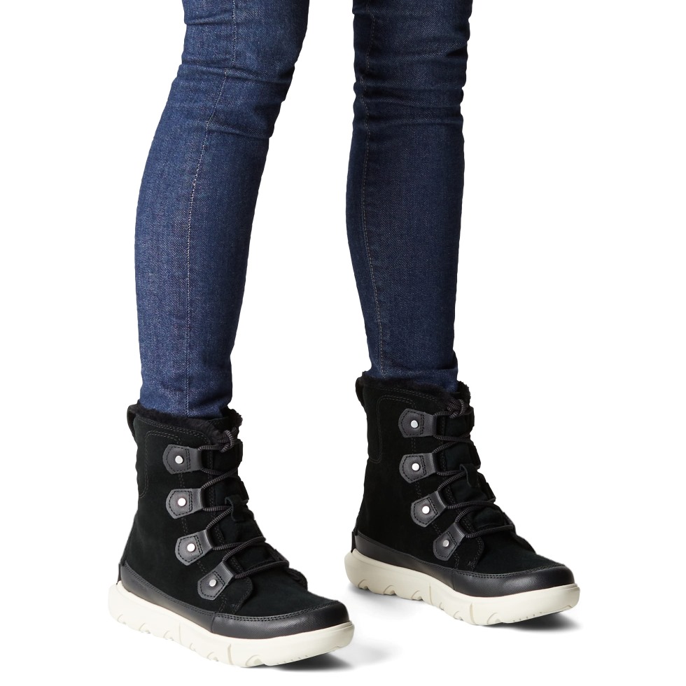 Sorel Switzerland Explorer Ii Joan Faux Fur Stiefeletten Schwarz/grau