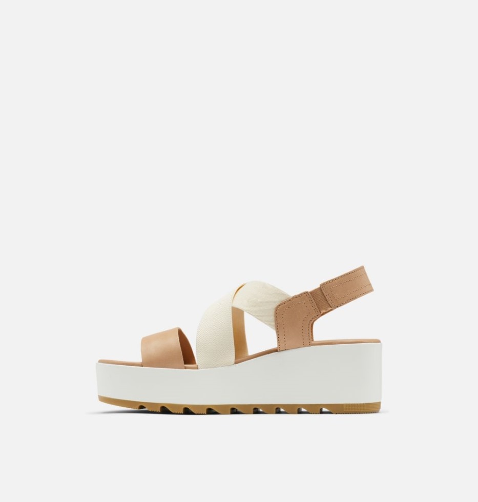 Sorel Switzerland Cameron Flache Keilsandale Mit Keilriemen Für Damen In Beige-kreide