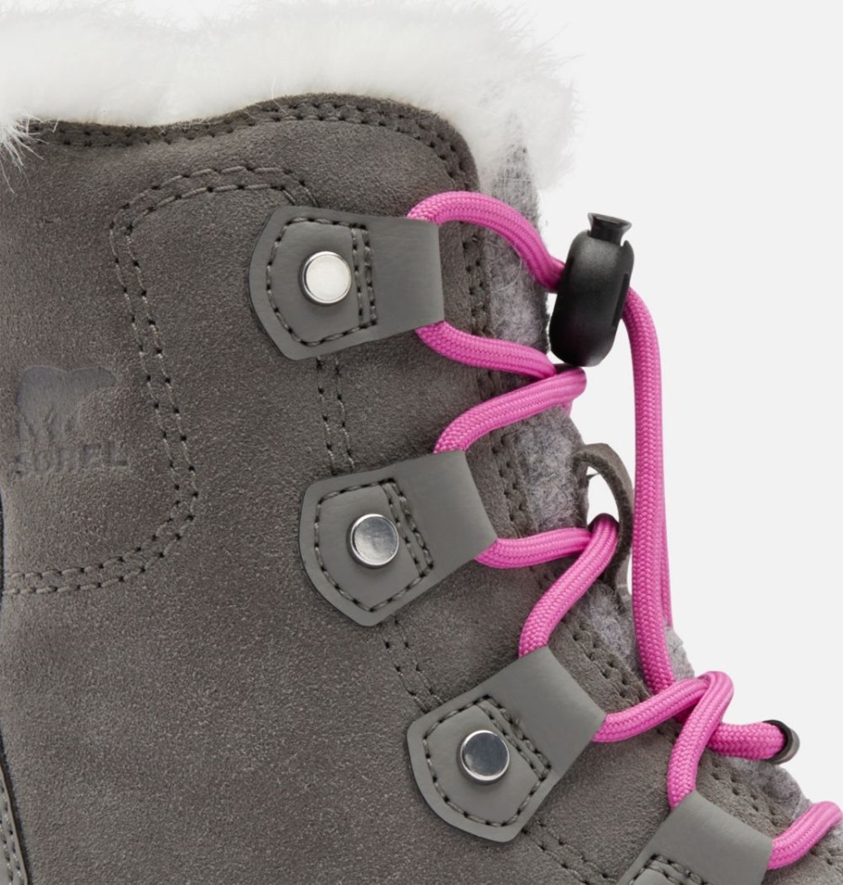 Sorel Switzerland Kids Explorer Lace Winterstiefel Quarry-bright Lavender