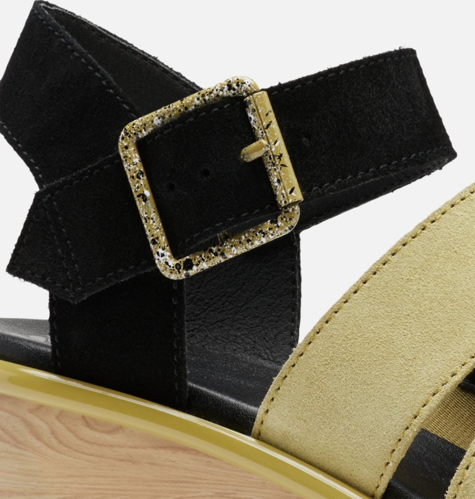 Sorel Switzerland Olive Shade-white Joanie Iii Keilsandale Mit Knöchelriemen Für Damen