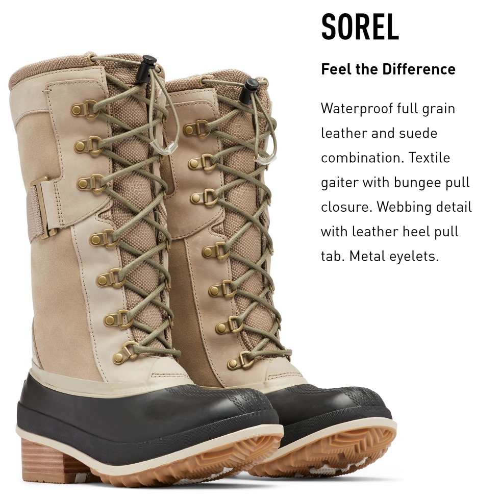Sorel Switzerland Omega Taupe-light Clay Damen Slimpack Iii Hoher Stiefel