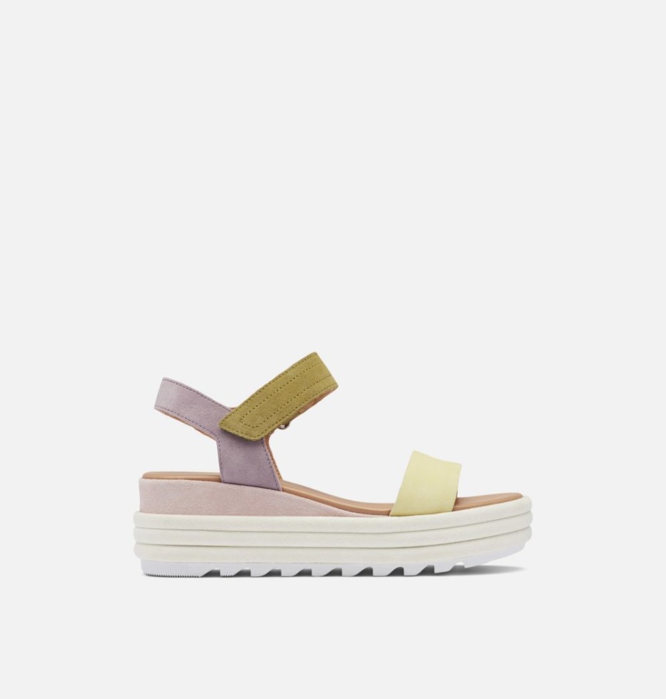 Sorel Switzerland Cameron Flache Keilsandale In Gelb-kreide Für Damen