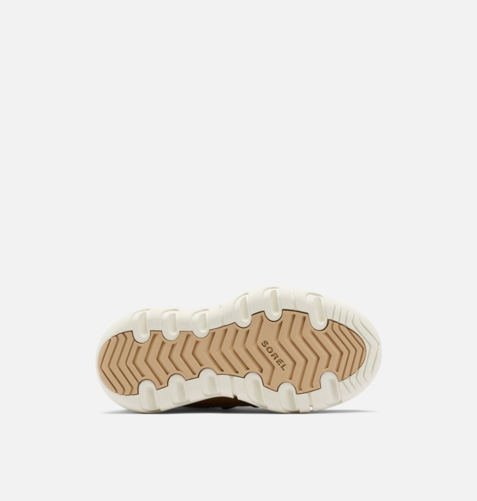 Sorel Switzerland Tan-chalk Explorer-Schnürstiefel Für Kinder Aus Samt