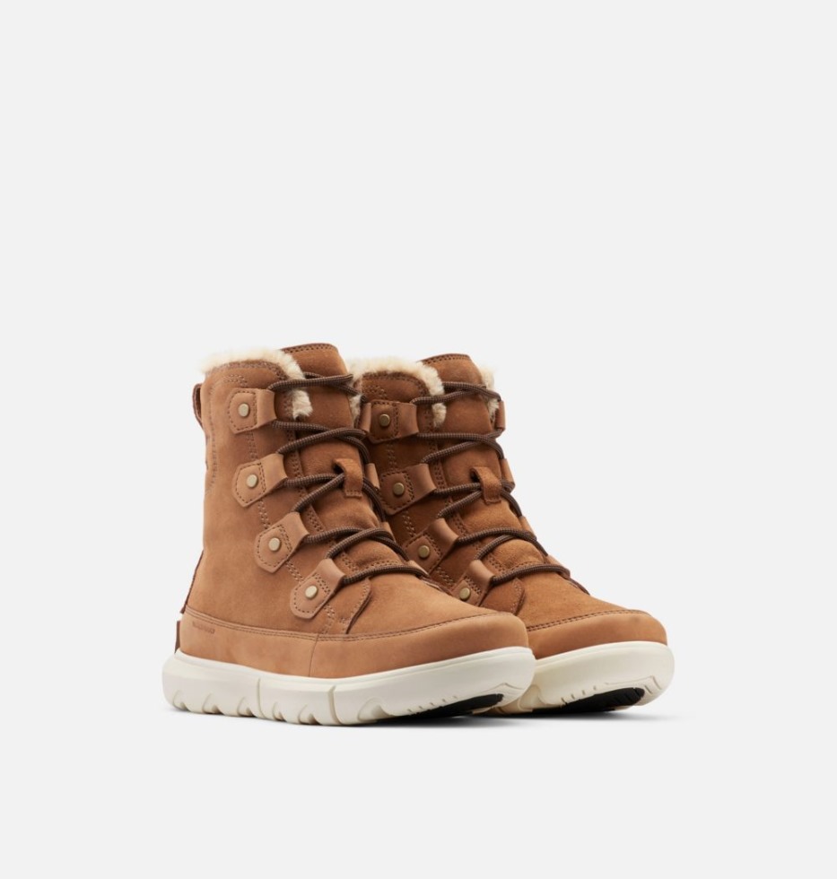 Sorel Switzerland Samt Tan-fawn Damen Explorer Ii Joan Winterstiefel