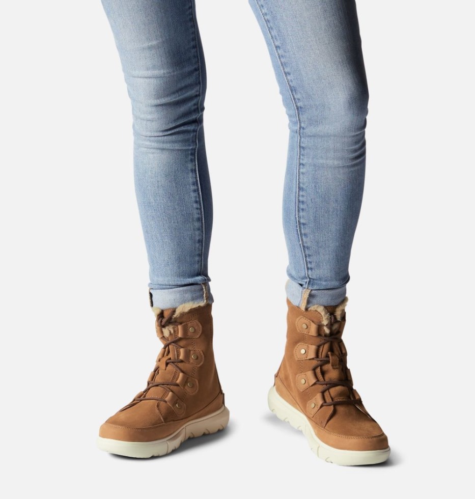 Sorel Switzerland Samt Tan-fawn Damen Explorer Ii Joan Winterstiefel