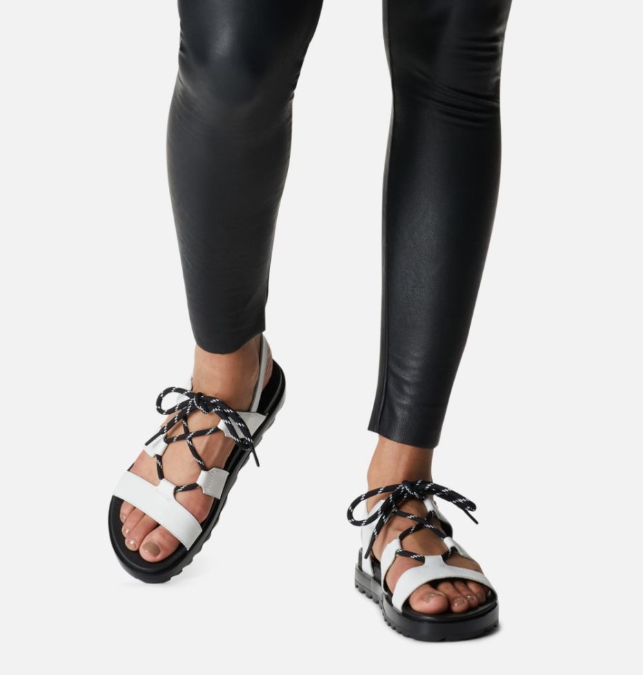 Sorel Switzerland Weiß-schwarze Roaming Spitzensandale Für Damen